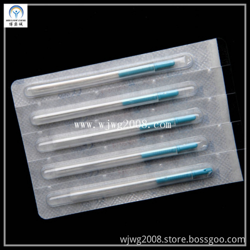 Acupuncture Needle with Plastic Handle Without Flat-Green (AT-3B)